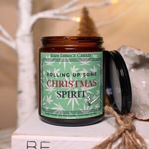 Funny Christmas Candle, Weed Lover Gift, Handmade Soy Wax Candle, Fun Gift, 8oz